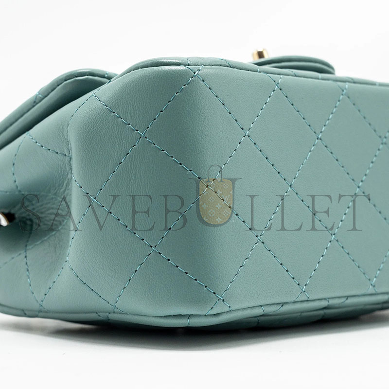 Ch**el master mini square flap bag lambskin green lghw (16*13*7.5cm)